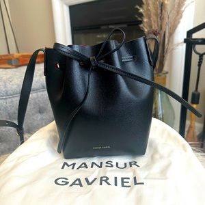Mansur Gavriel Saffiano Mini Mini Bucket Bag